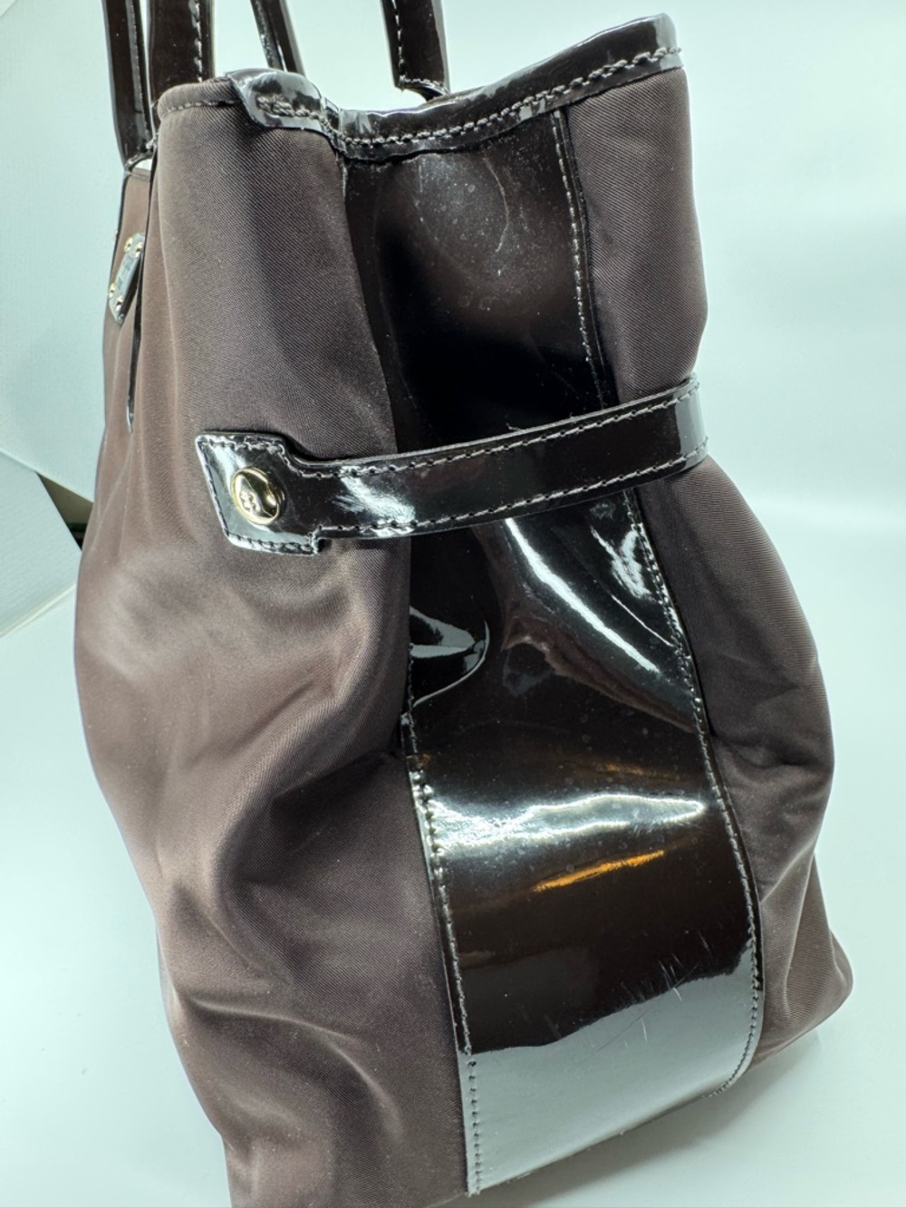 kate spade Brown Nylon Tote with Glossy Trim - Picture 3 of 6